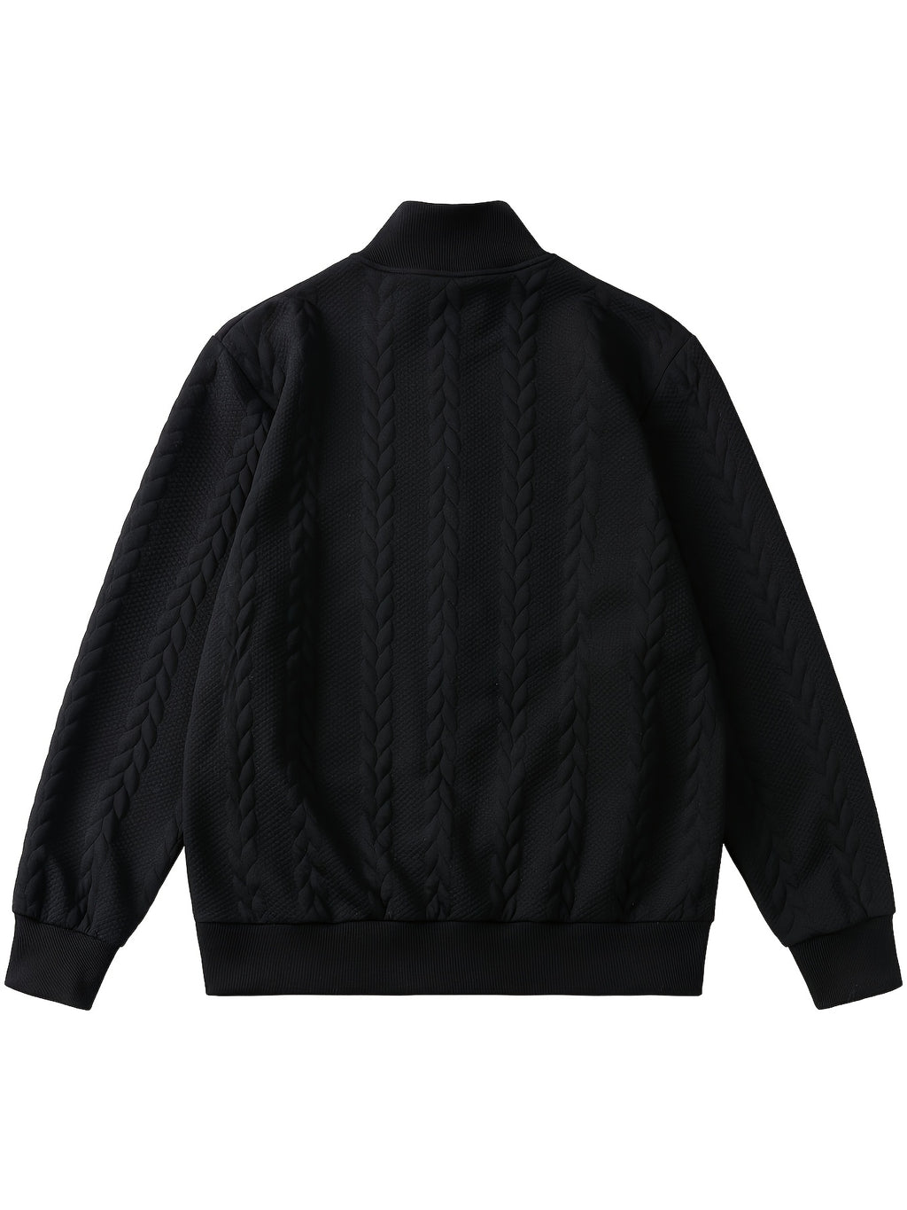 Men's Fashion Casual Elegant Medium Stretch Cardigan, Men's Casual Full-Zip Cardigan, Spring/Autumn Jacquard Casual Jacket with Jacquard Design, Suitable for All-Season Wear, Ideal for Casual and Formal Outfits, Fashionable Jacquard with Striped Knit