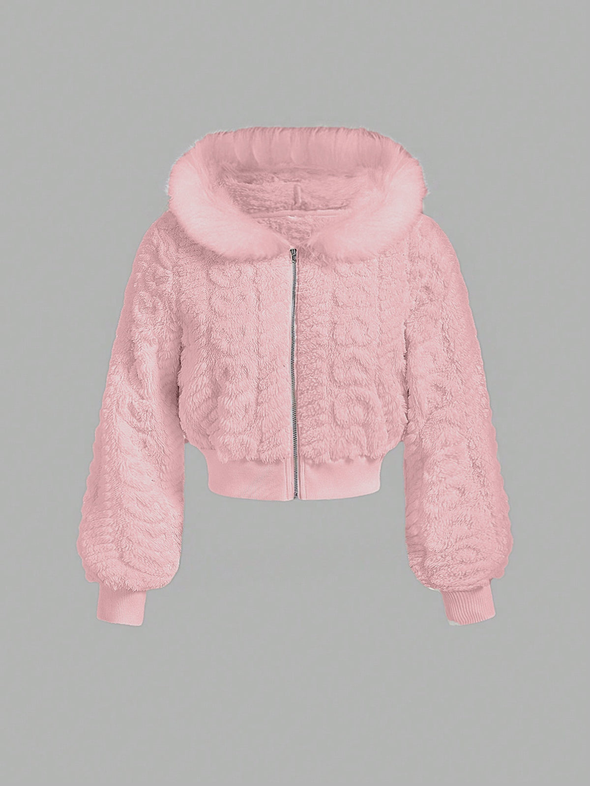 Women's Fashion Zip-Up Short Faux Fur Coat