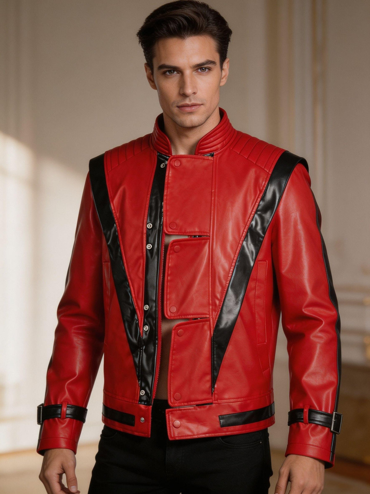 [Shule Shui OBM] Red Jacket Cosplay Costume for Halloween Performance, Cosplay Role-Playing Party Outfit