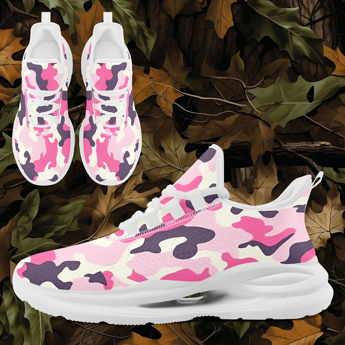 Men'S Plus Size Camouflage Sneakers, Stylish Chunky Athletic Footwear, Breathable Lightweight Running Shoes for Street Style, Casual Walking Footwear with Midsole Suspension Features