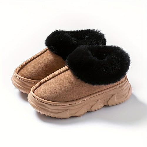 2.36inch Thick Sole Boots Autumn and Winter Men's Warm and Heightening Short Boots Snow Boots Fashion Simple Warm Short Boots Snow Boots Black and White Boots