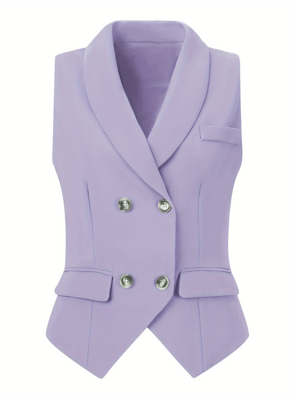 Women's Suit Vest Double Breasted Lapel Dressy Waistcoat Vest