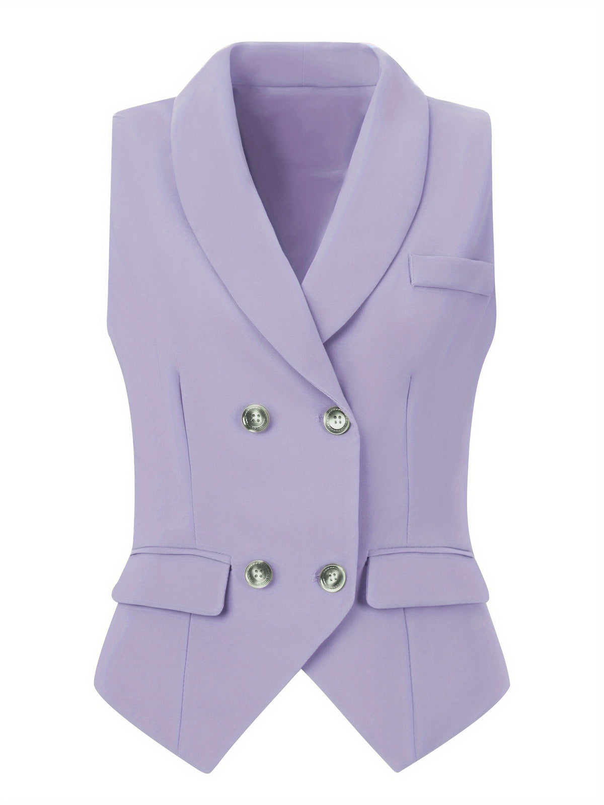 Women's Suit Vest Double Breasted Lapel Dressy Waistcoat Vest