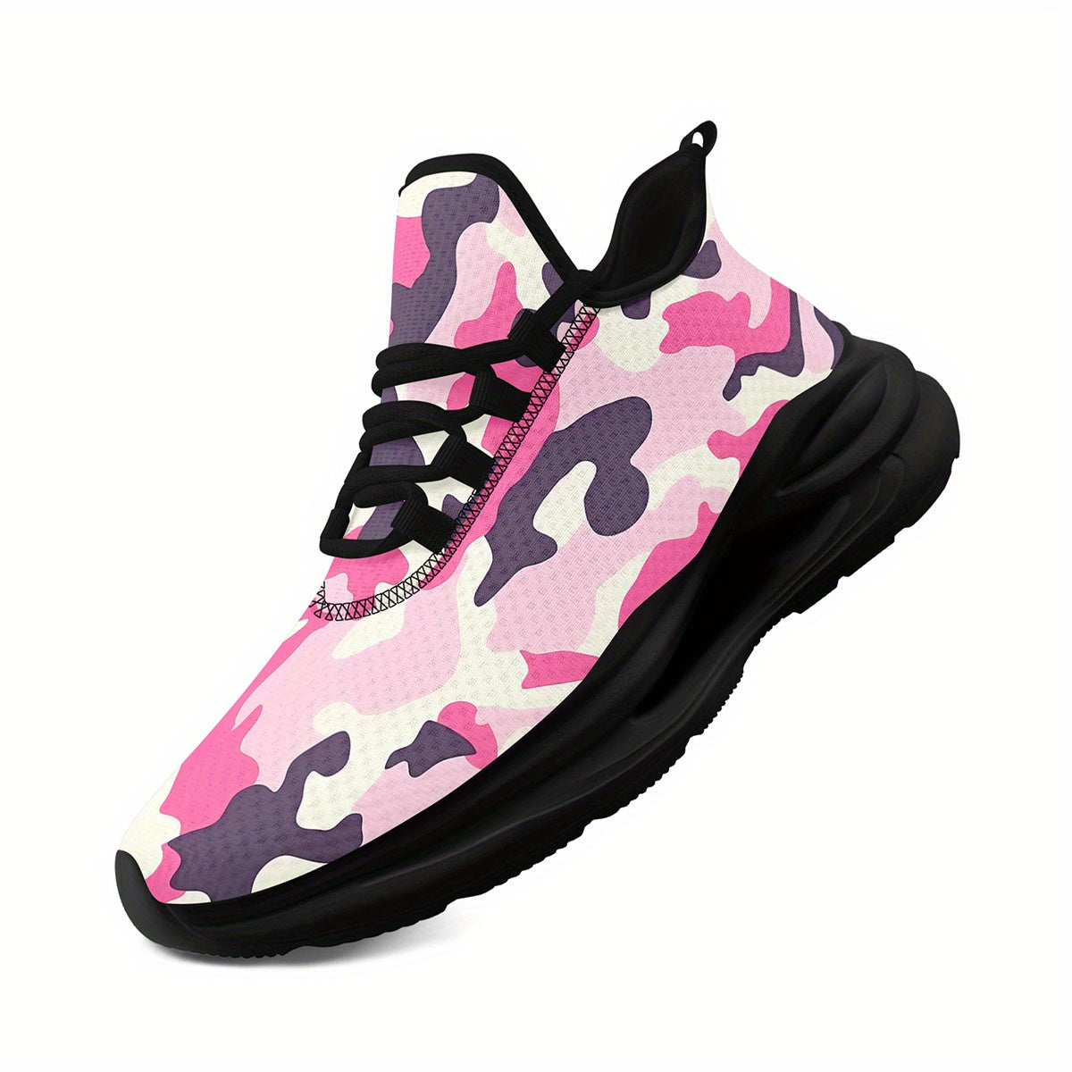 Men'S Plus Size Camouflage Sneakers, Stylish Chunky Athletic Footwear, Breathable Lightweight Running Shoes for Street Style, Casual Walking Footwear with Midsole Suspension Features