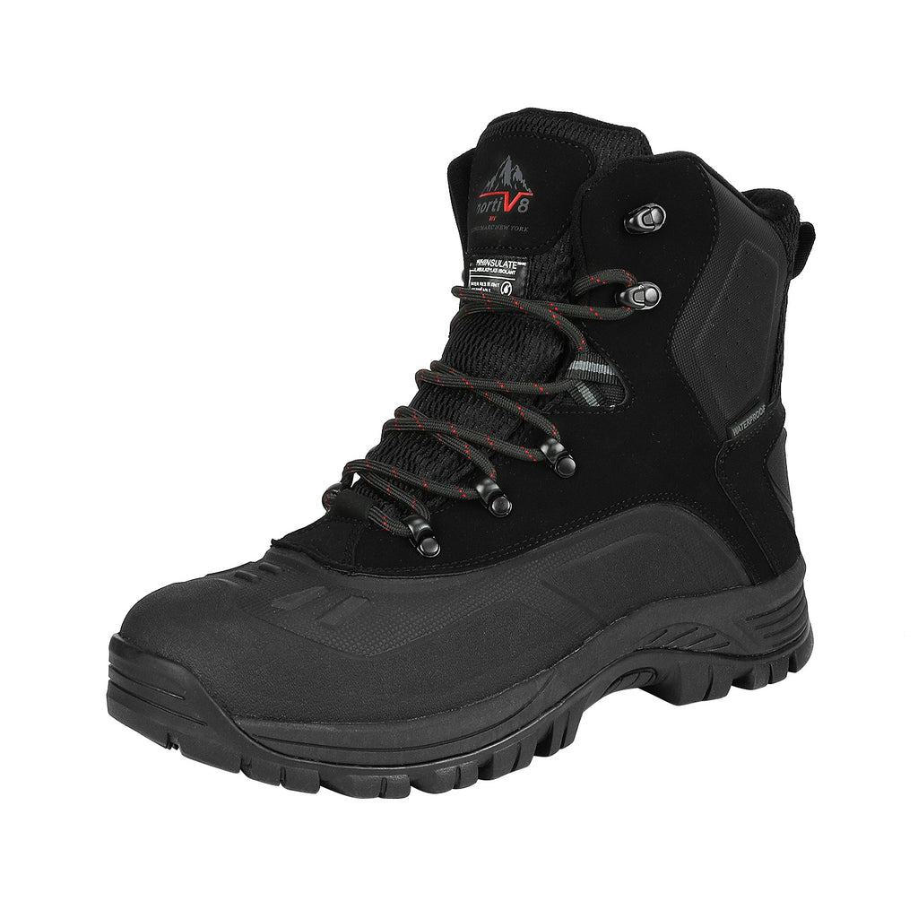 NORTIV 8 Men's Insulated Waterproof Construction Hiking Winter Snow Boots Winter Work Hunting Ice Fishing Trekking Outdoor Adventures