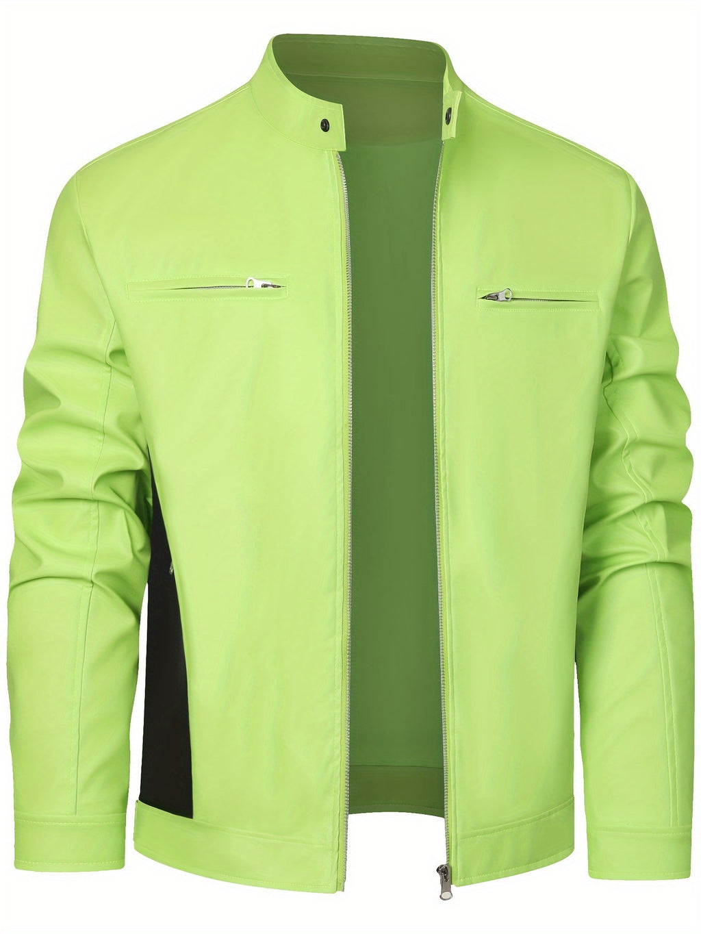 New Autumn/Winter Men's Jacket, European/American Style Motorcycle Jacket, Men's Stand Collar Windproof Winter Outerwear