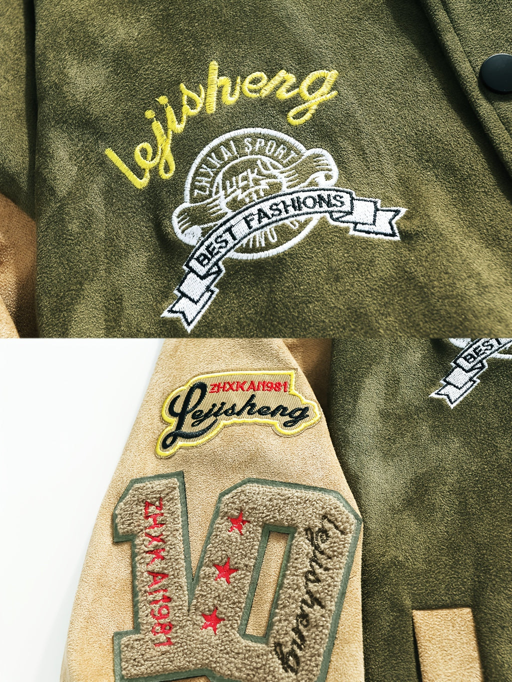 Men's and Women's High Street Embroidered Baseball Jacket with Stand-Up Collar, Trendy Short Trench Coat, Streetwear Brand Men's Jacket
