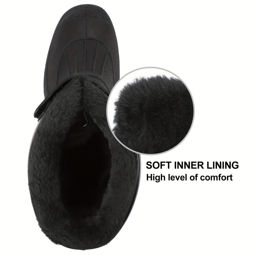 Knixmax Outdoor Men's Winter Boots, Warm Lined Snow Boots Winter Shoes with Upper and Non-Slip Soles Suitable for Hiking Trekking Climbing Mucker & Yard Fishing Country Gardening Biker,Ankle Support Fluffy