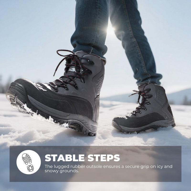 NORTIV 8 Men's Insulated Waterproof Construction Hiking Winter Snow Boots Winter Work Hunting Ice Fishing Trekking Outdoor Adventures