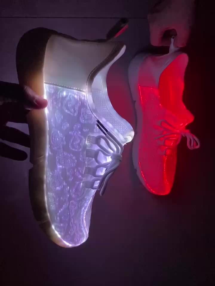 Men's Flashing Luminous Shoes Light Up Trainers LED Rechargeable Glowing Sneaker