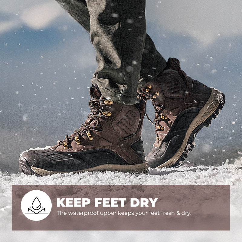 NORTIV 8 Men's Insulated Waterproof Construction Hiking Winter Snow Boots Winter Work Hunting Ice Fishing Trekking Outdoor Adventures