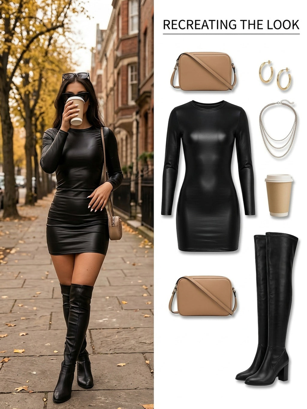 Western Retro Street Style Black Dress Women'S New Temperament Waist-Cinching Butt-Hugging Short Skirt Trendy