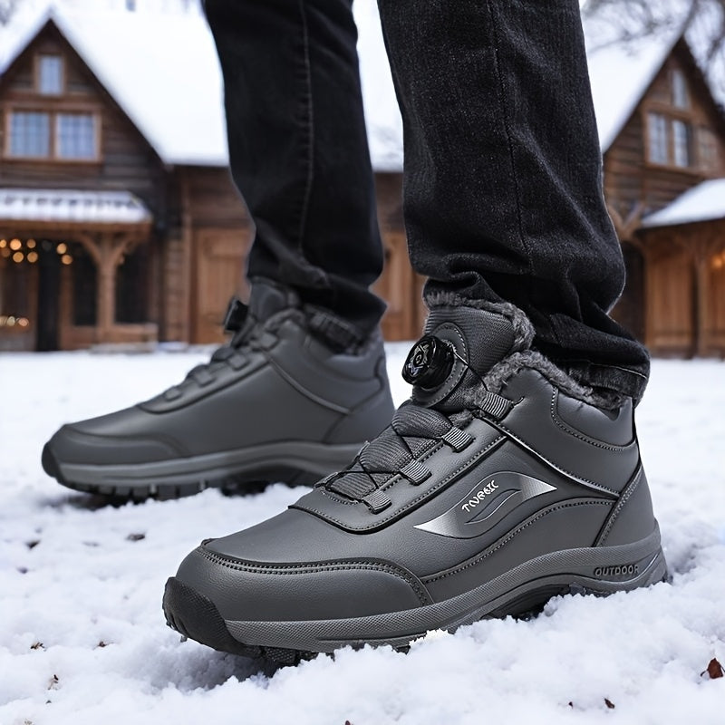 Men's Ankle Boots, Men's Sneakers, Men's Autumn/Winter Plush-Lined Thickened Warm Casual Sneakers