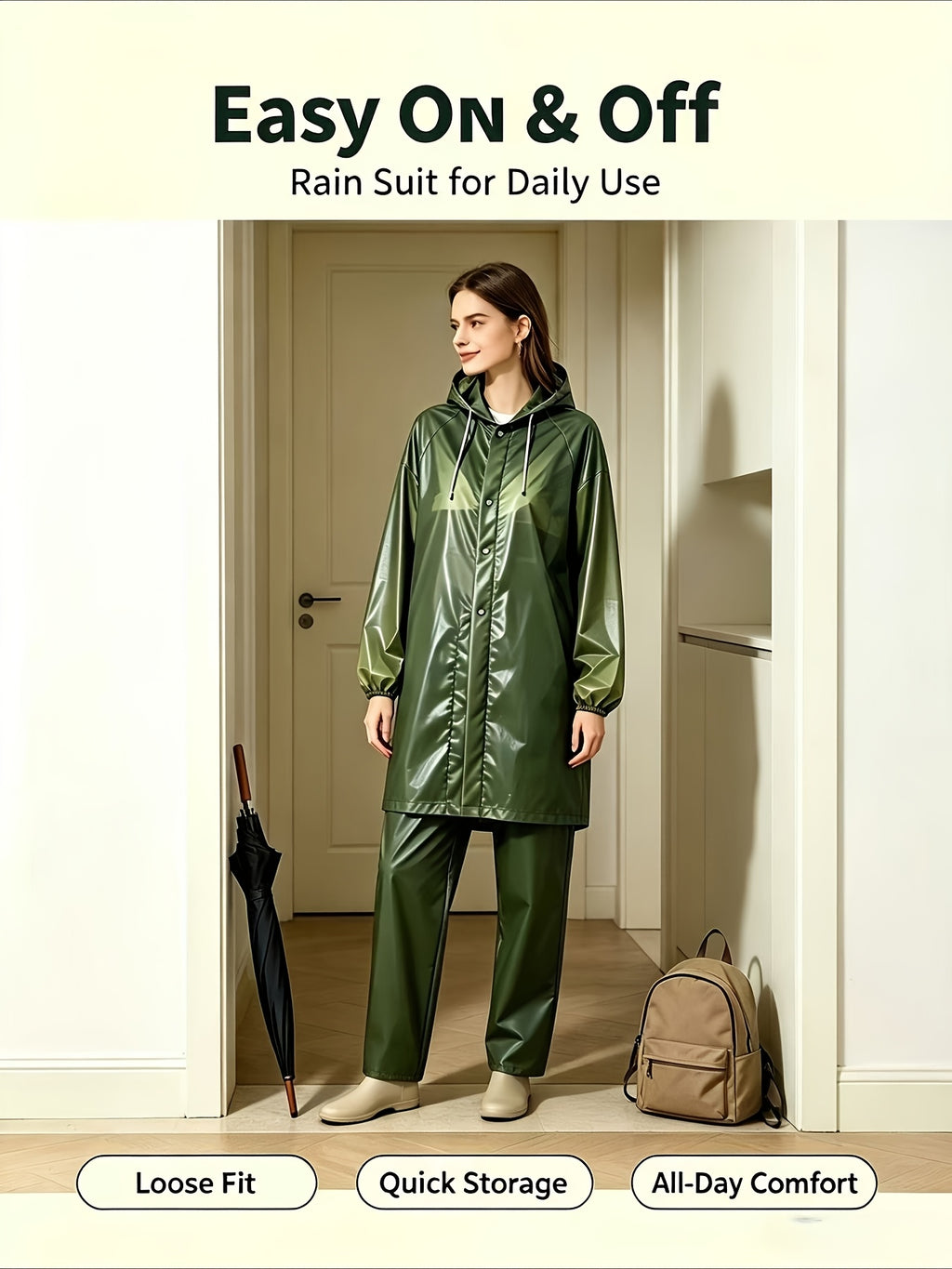 1pc/2pcs EVA Men'S/Women'S Raincoat Single And Set Available, "1pc Raincoat" Or "2pcs Raincoat And Pants", Lightweight Gear, Suitable for Outdoor, Camping, And Travel