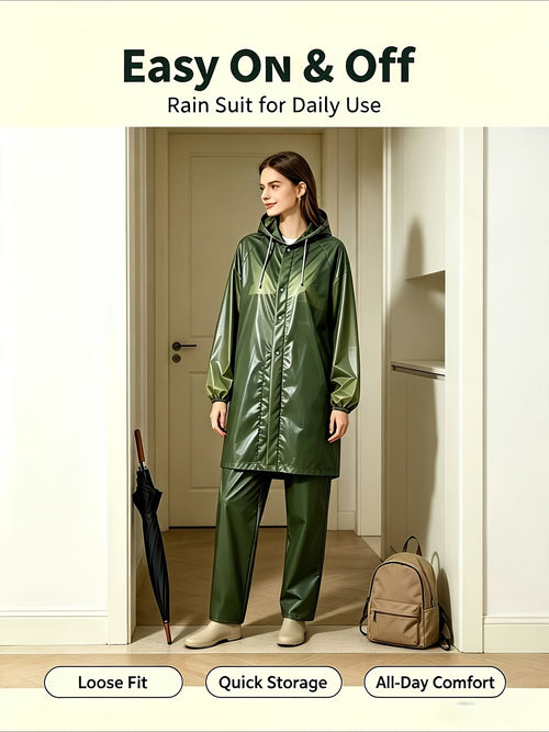 1pc/2pcs EVA Men'S/Women'S Raincoat Single And Set Available, "1pc Raincoat" Or "2pcs Raincoat And Pants", Lightweight Gear, Suitable for Outdoor, Camping, And Travel