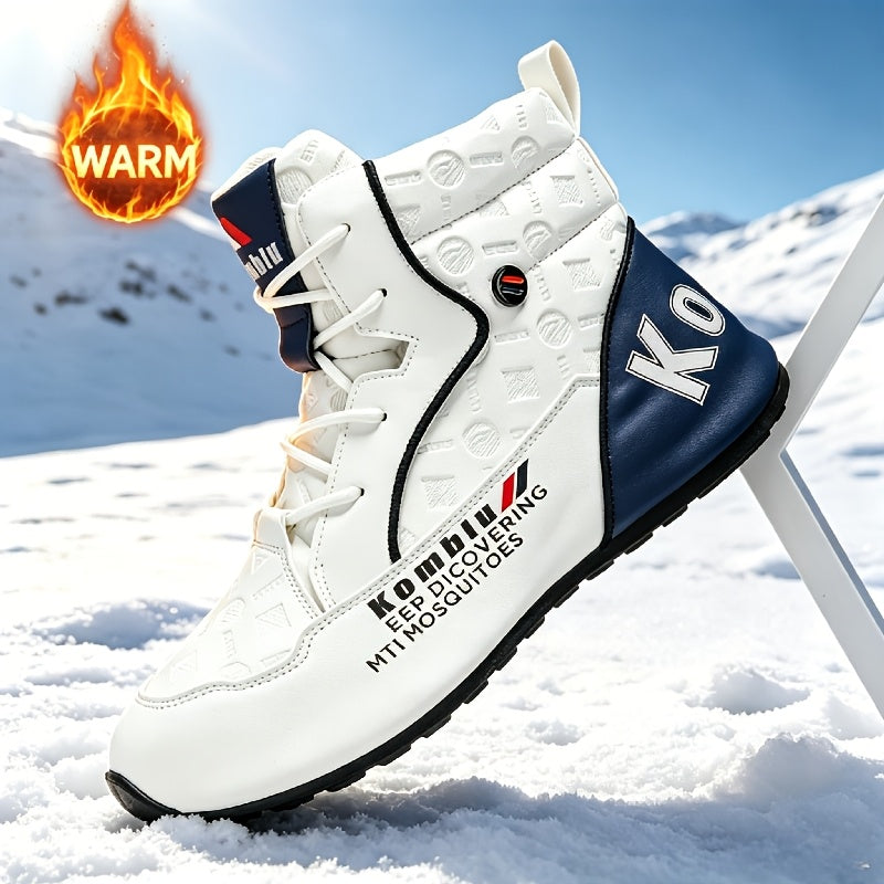 A Pair of Men's Fashionable, Comfortable, and Versatile Outdoor Snow Boots, Autumn/winter Outdoor Sports Warm Sneakers