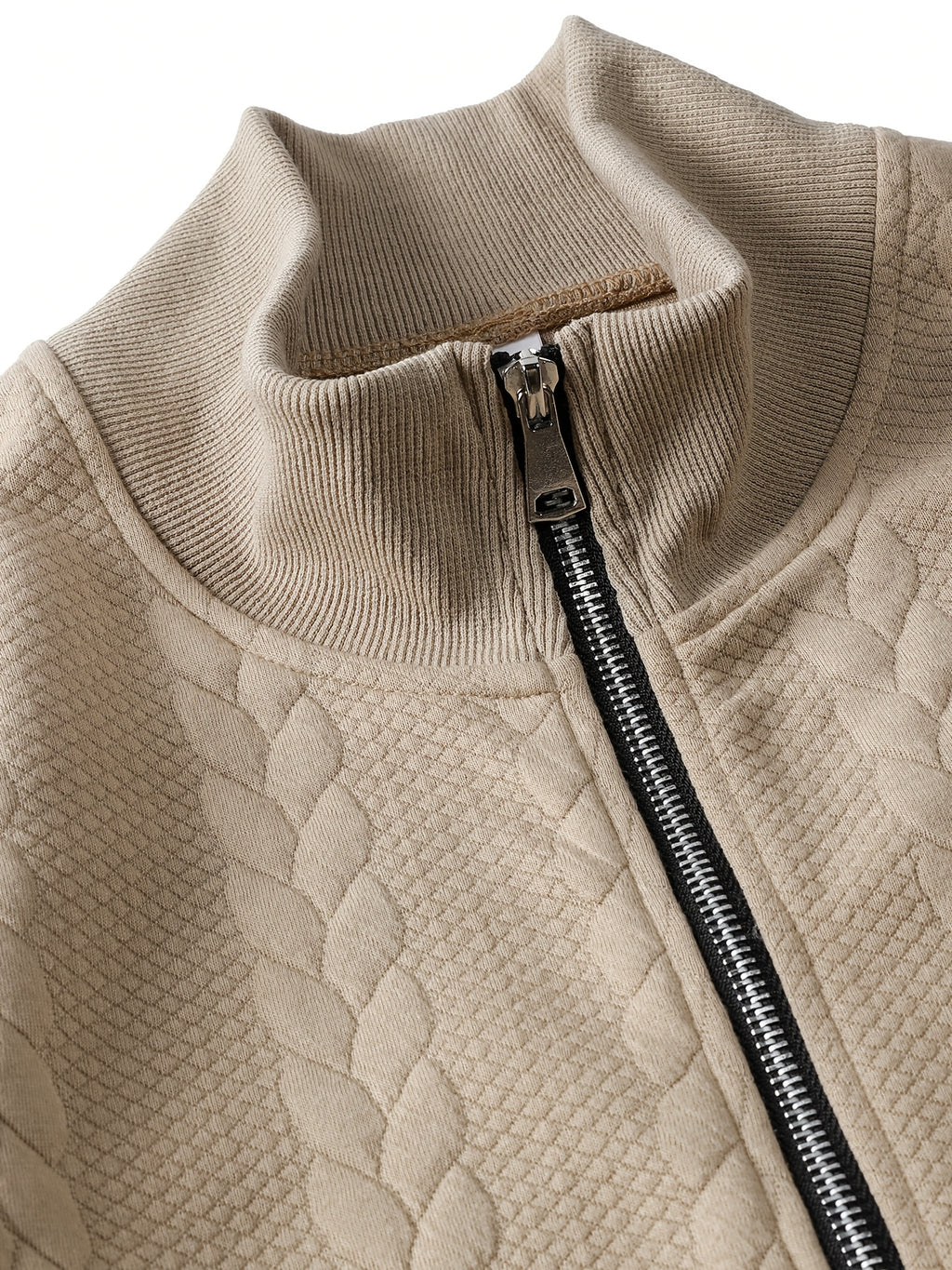 Men's Fashion Casual Elegant Medium Stretch Cardigan, Men's Casual Full-Zip Cardigan, Spring/Autumn Jacquard Casual Jacket with Jacquard Design, Suitable for All-Season Wear, Ideal for Casual and Formal Outfits, Fashionable Jacquard with Striped Knit