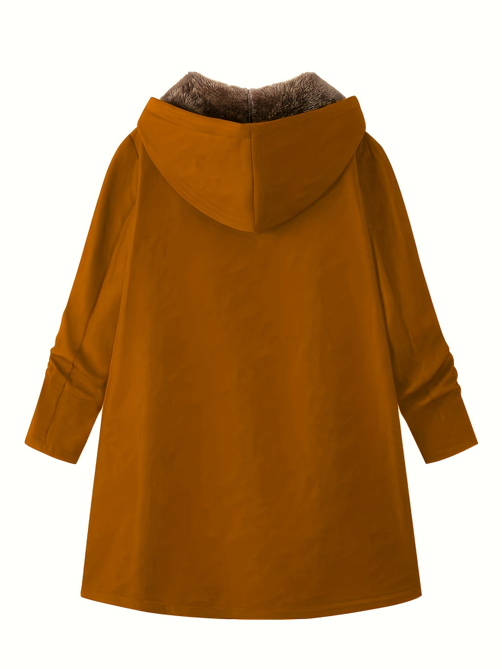 Solid Color Thermal Lined Hooded Jacket for Autumn/Winter Warmth and Casual Wear