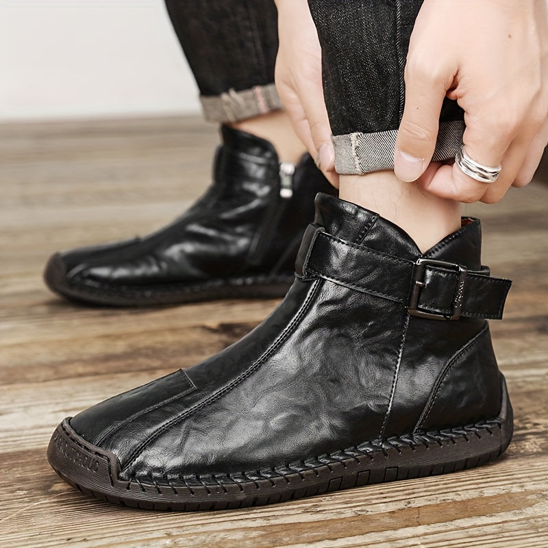 Men's Autumn/Winter High-Top Zippered Handcrafted Fashion Boots