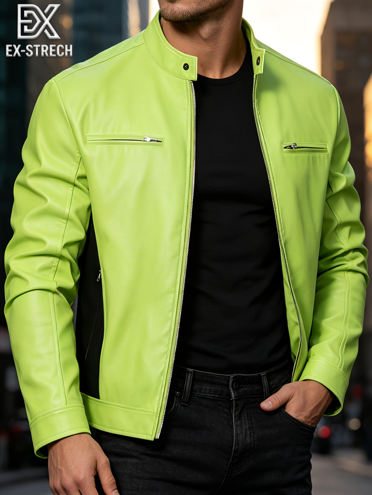 New Autumn/Winter Men's Jacket, European/American Style Motorcycle Jacket, Men's Stand Collar Windproof Winter Outerwear