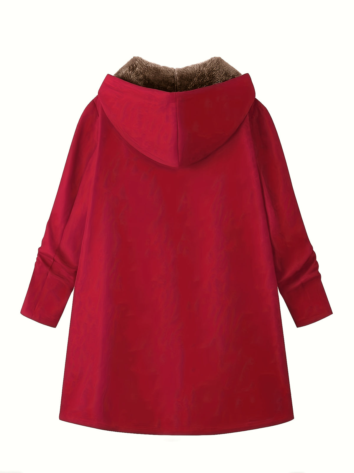 Solid Color Thermal Lined Hooded Jacket for Autumn/Winter Warmth and Casual Wear