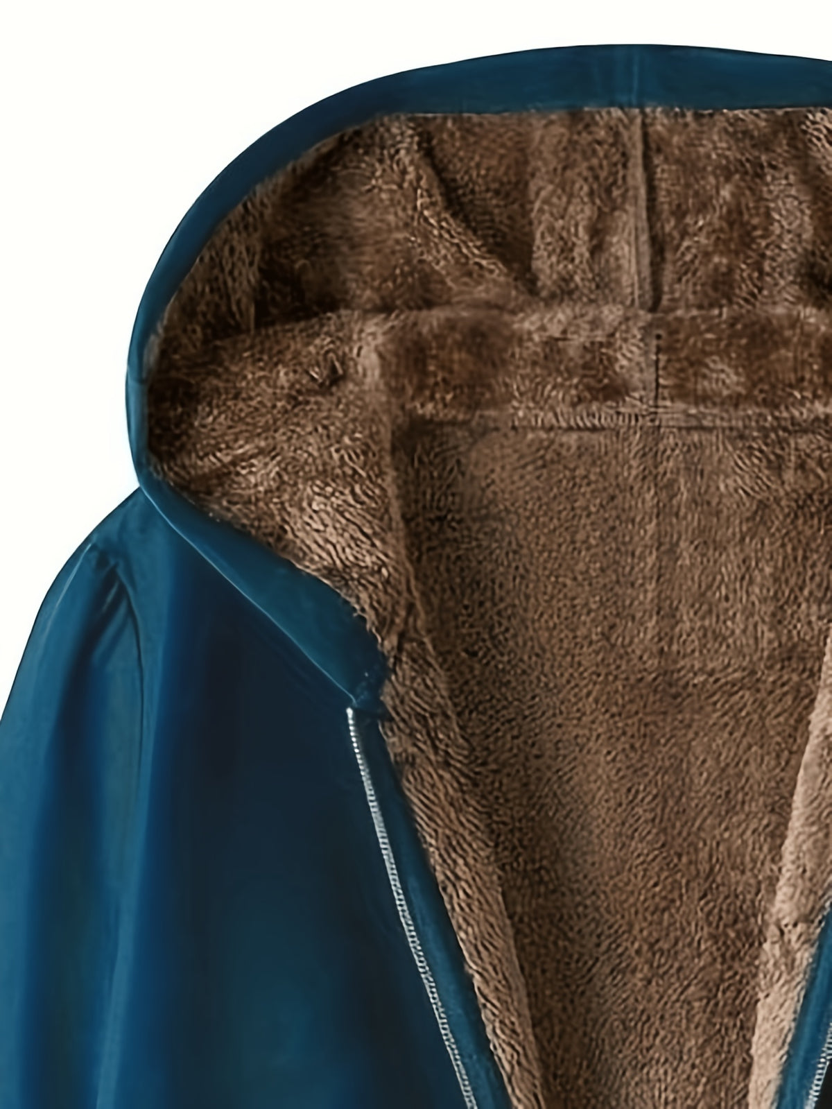 Solid Color Thermal Lined Hooded Jacket for Autumn/Winter Warmth and Casual Wear