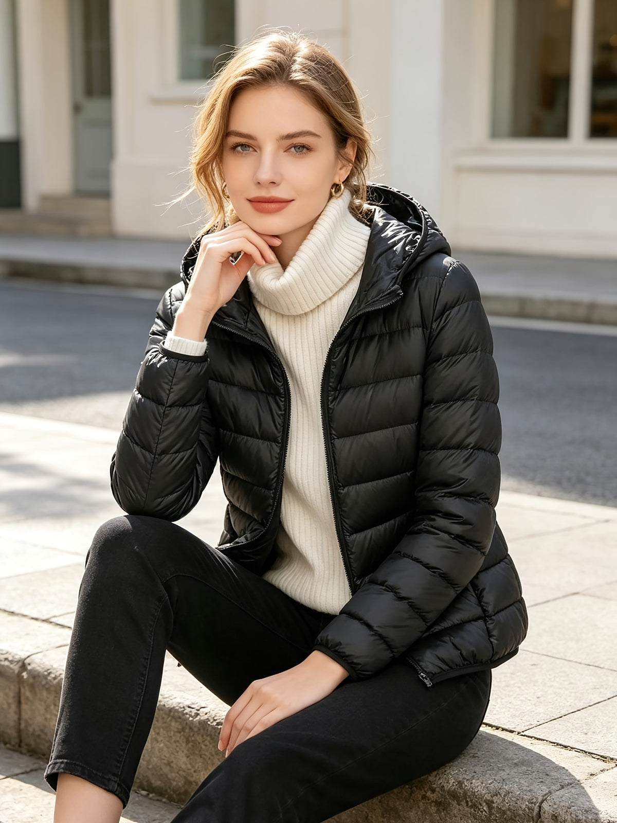 Winter Down Jacket Women'S Short Lightweight Thickened Korean Version Outfit Hot White Duck Down Warm Coat