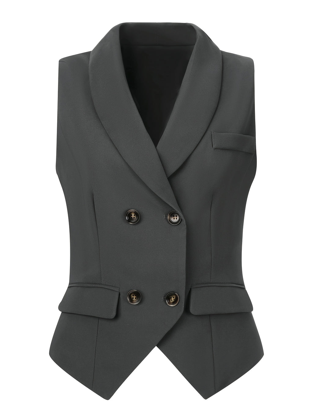 Women's Suit Vest Double Breasted Lapel Dressy Waistcoat Vest
