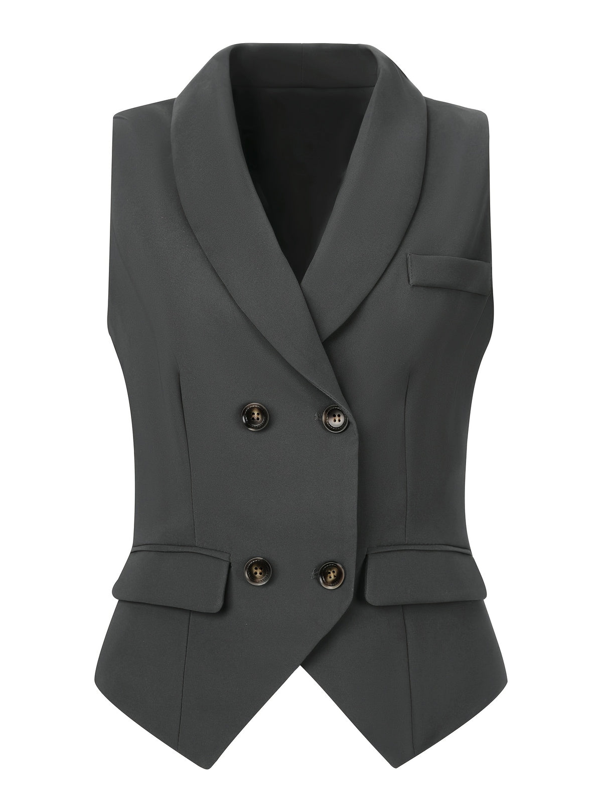 Women's Suit Vest Double Breasted Lapel Dressy Waistcoat Vest