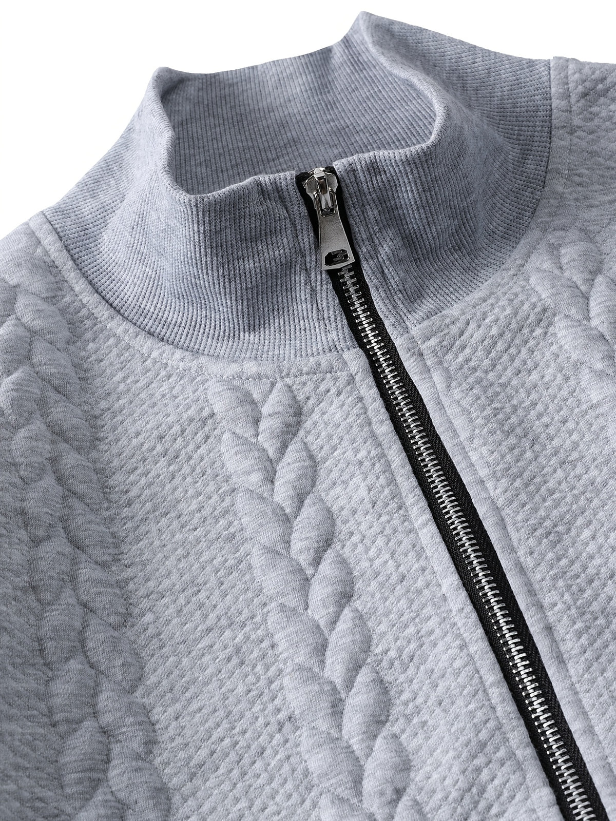 Men's Fashion Casual Elegant Medium Stretch Cardigan, Men's Casual Full-Zip Cardigan, Spring/Autumn Jacquard Casual Jacket with Jacquard Design, Suitable for All-Season Wear, Ideal for Casual and Formal Outfits, Fashionable Jacquard with Striped Knit