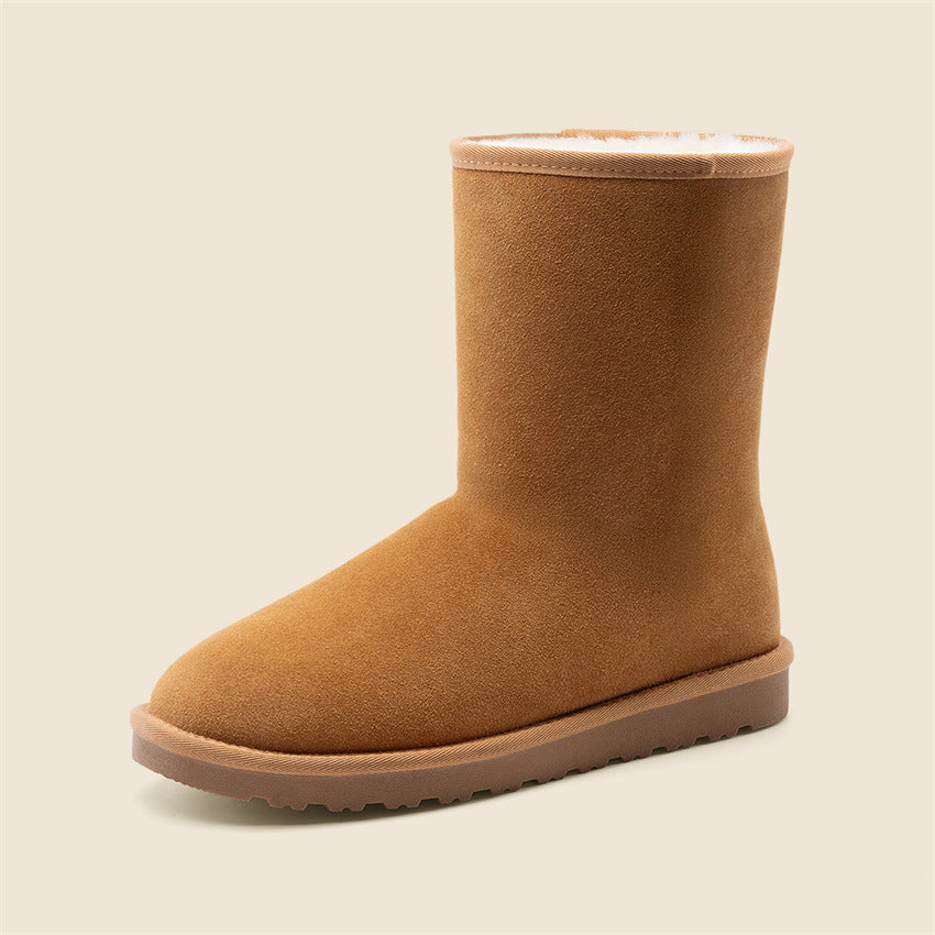 Bruno Marc Men's Winter Boots with Faux Fur Lining - Slip-On Ankle Booties, -Like Upper, TPR Traction Sole & PU - Cold Weather Warm for Ice, Snow, /Outdoor (Beige/Brown) - Easy-Care Classic
