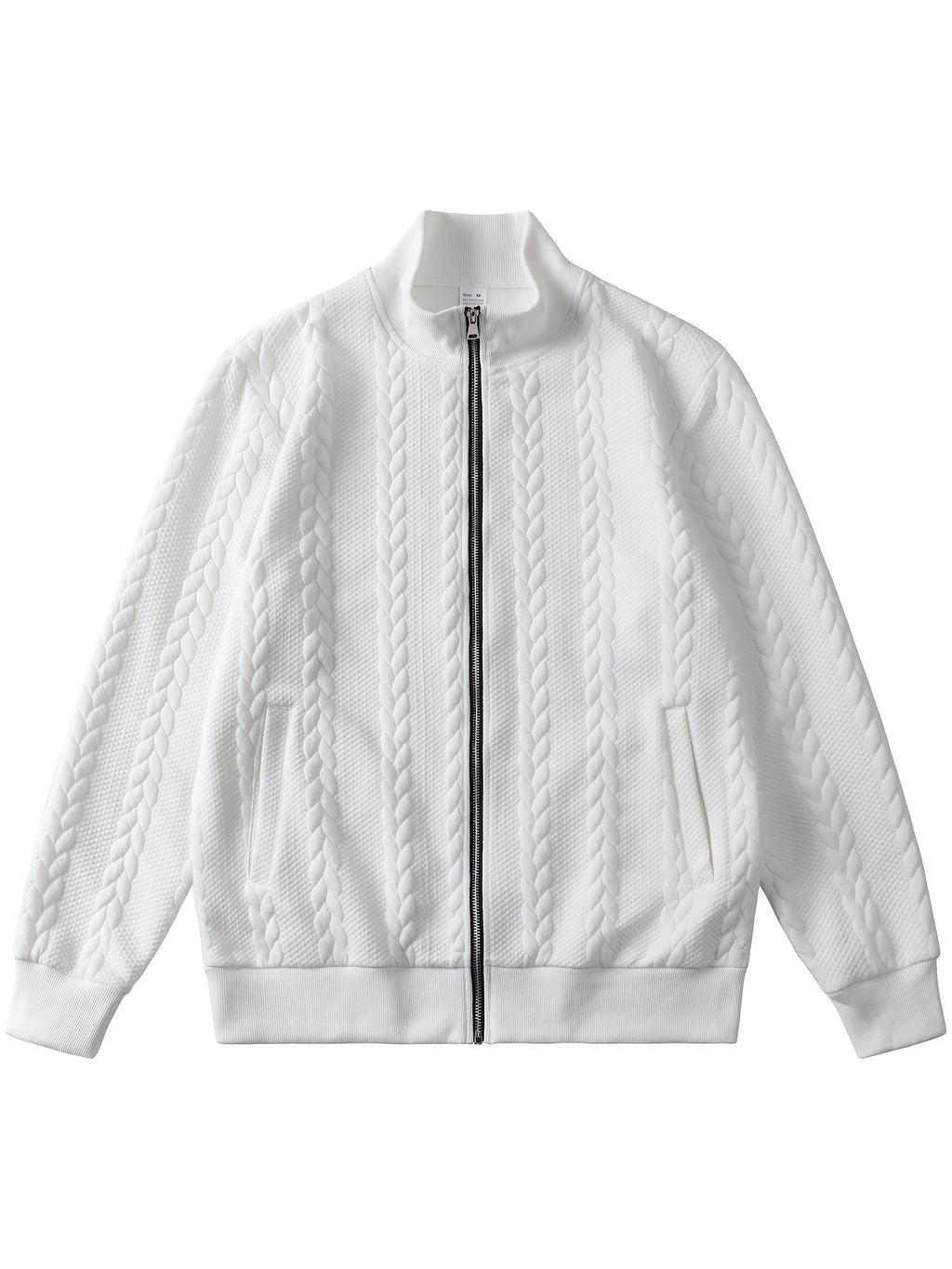 Men's Fashion Casual Elegant Medium Stretch Cardigan, Men's Casual Full-Zip Cardigan, Spring/Autumn Jacquard Casual Jacket with Jacquard Design, Suitable for All-Season Wear, Ideal for Casual and Formal Outfits, Fashionable Jacquard with Striped Knit
