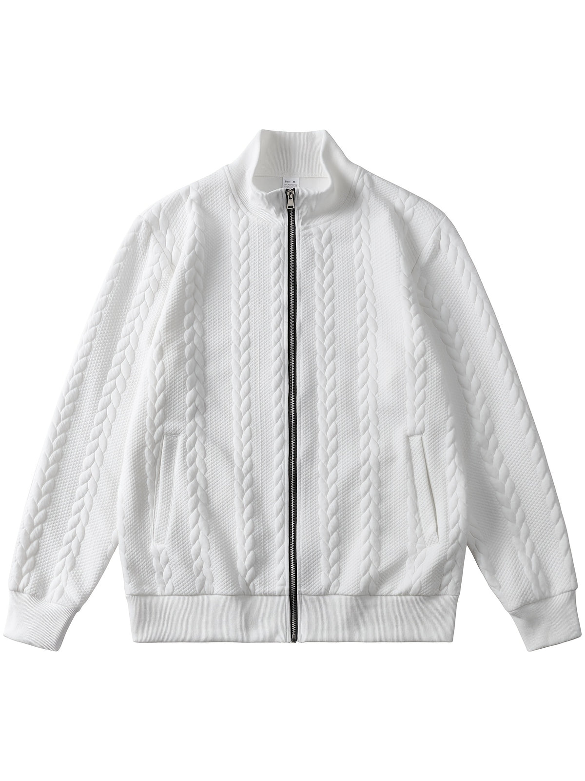 Men's Fashion Casual Elegant Medium Stretch Cardigan, Men's Casual Full-Zip Cardigan, Spring/Autumn Jacquard Casual Jacket with Jacquard Design, Suitable for All-Season Wear, Ideal for Casual and Formal Outfits, Fashionable Jacquard with Striped Knit