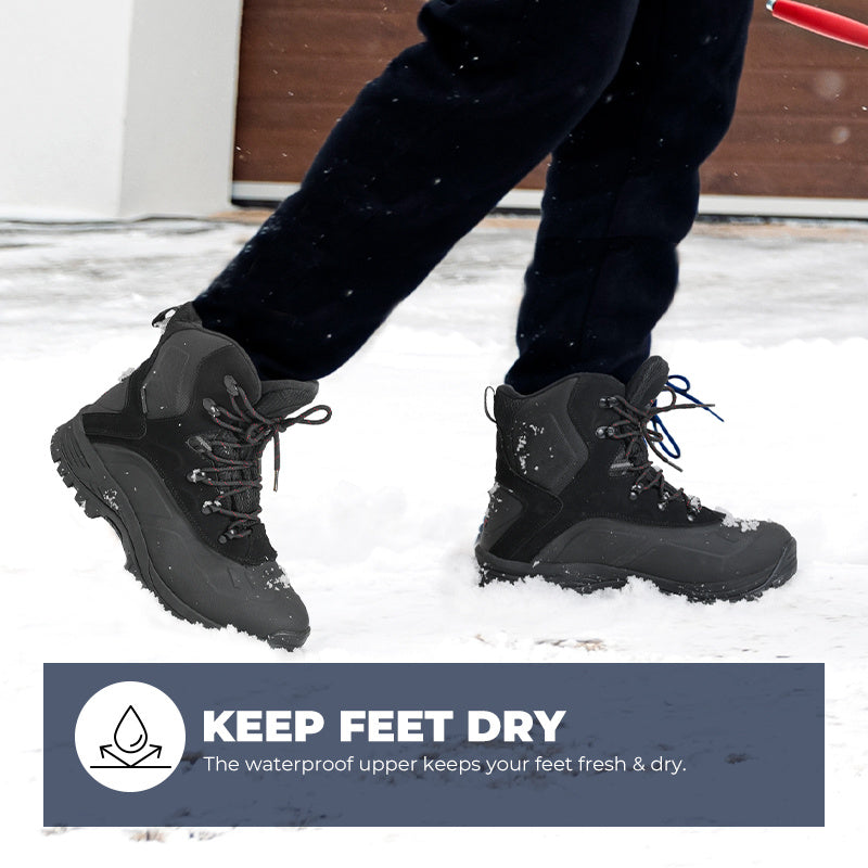 NORTIV 8 Men's Insulated Waterproof Construction Hiking Winter Snow Boots Winter Work Hunting Ice Fishing Trekking Outdoor Adventures