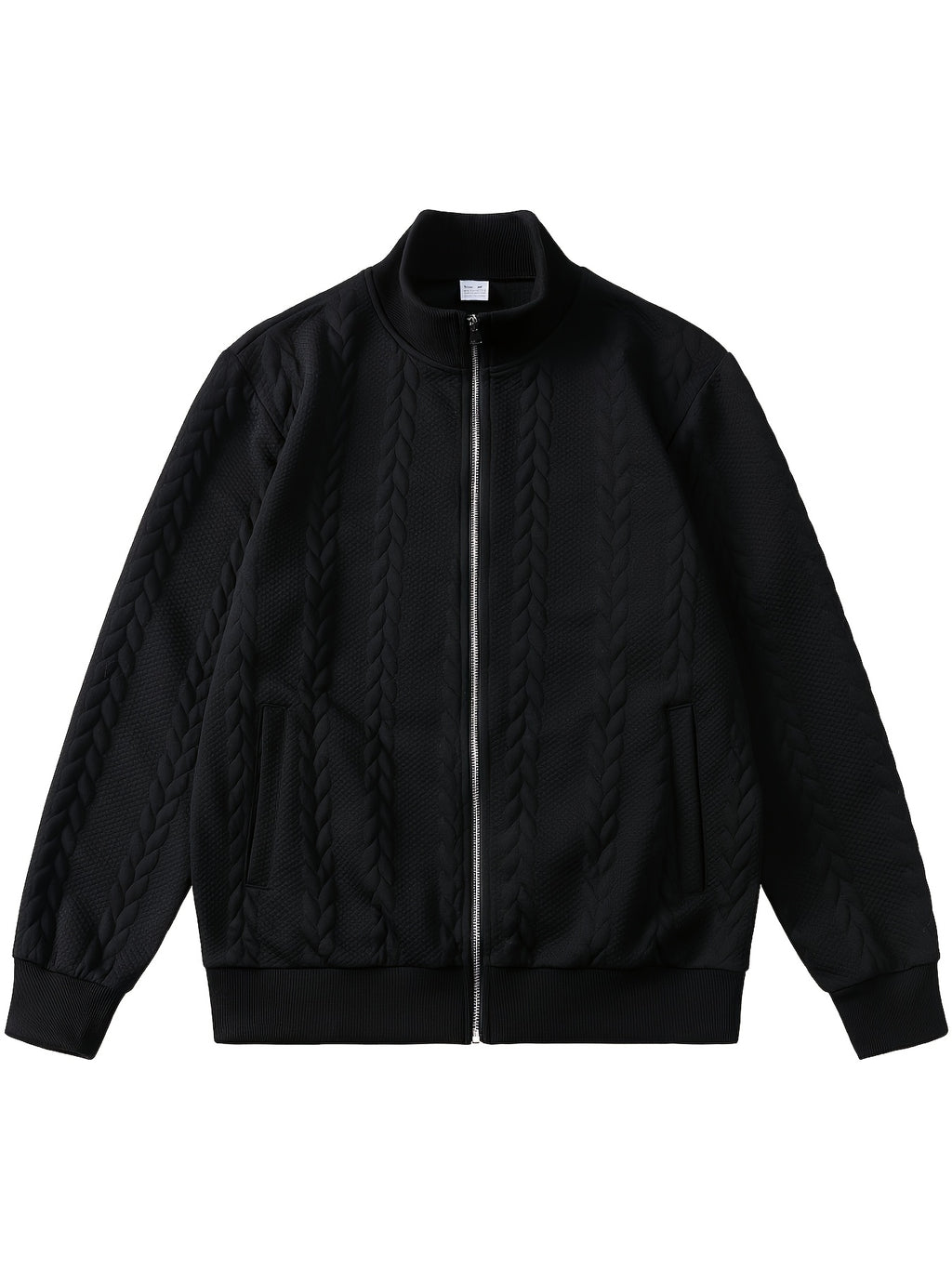 Men's Fashion Casual Elegant Medium Stretch Cardigan, Men's Casual Full-Zip Cardigan, Spring/Autumn Jacquard Casual Jacket with Jacquard Design, Suitable for All-Season Wear, Ideal for Casual and Formal Outfits, Fashionable Jacquard with Striped Knit