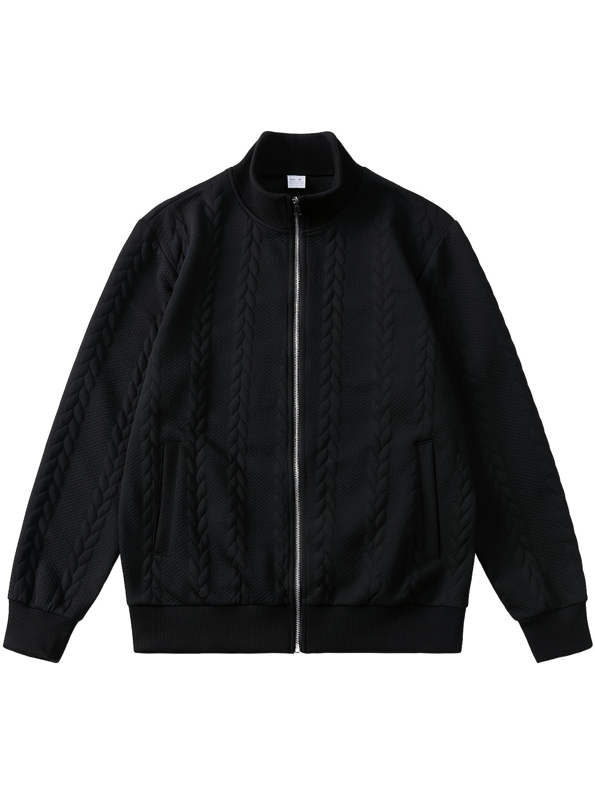 Men's Fashion Casual Elegant Medium Stretch Cardigan, Men's Casual Full-Zip Cardigan, Spring/Autumn Jacquard Casual Jacket with Jacquard Design, Suitable for All-Season Wear, Ideal for Casual and Formal Outfits, Fashionable Jacquard with Striped Knit