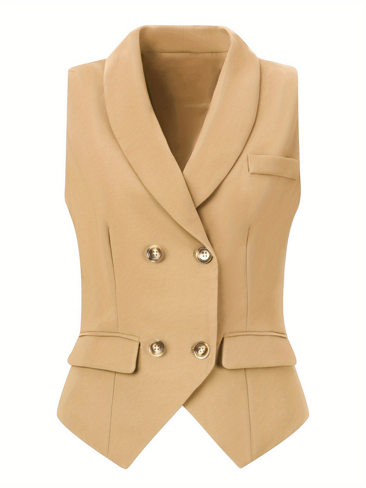 Women's Suit Vest Double Breasted Lapel Dressy Waistcoat Vest