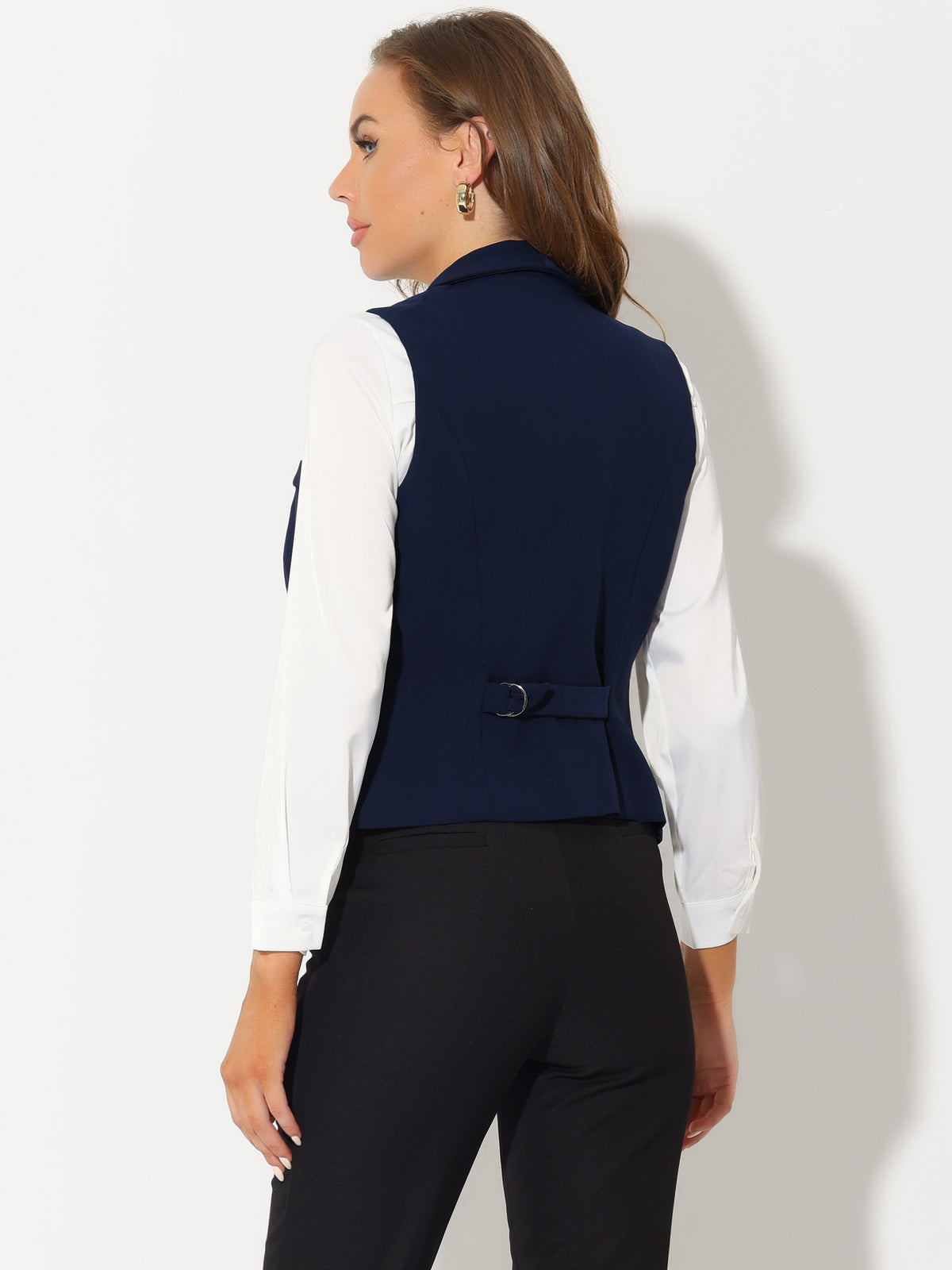 Women's Suit Vest Double Breasted Lapel Dressy Waistcoat Vest