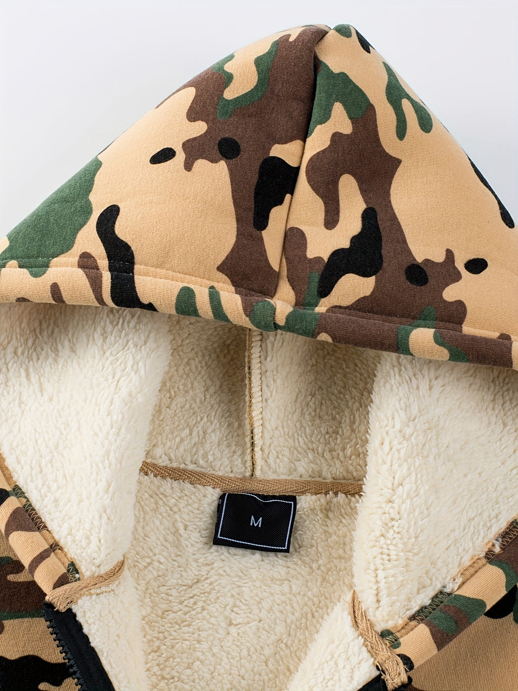 Men'S Composite Fleece Camouflage Winter Warm Fashion Hoodie, Hunting