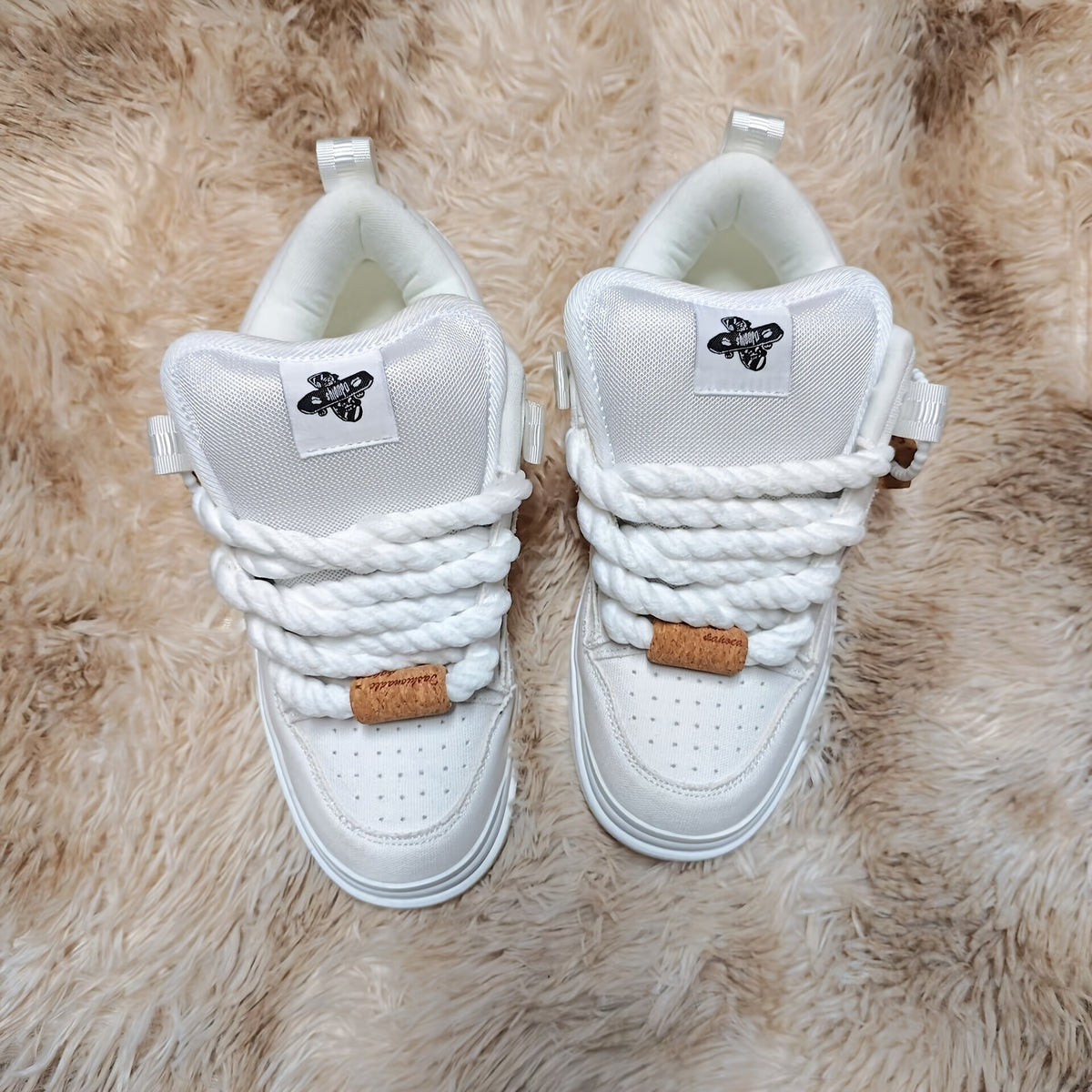 Winter New White Thickened Tongue Bread Shoes Men'S Shoes Women'S Shoes Large Size Casual Skateboard Shoes
