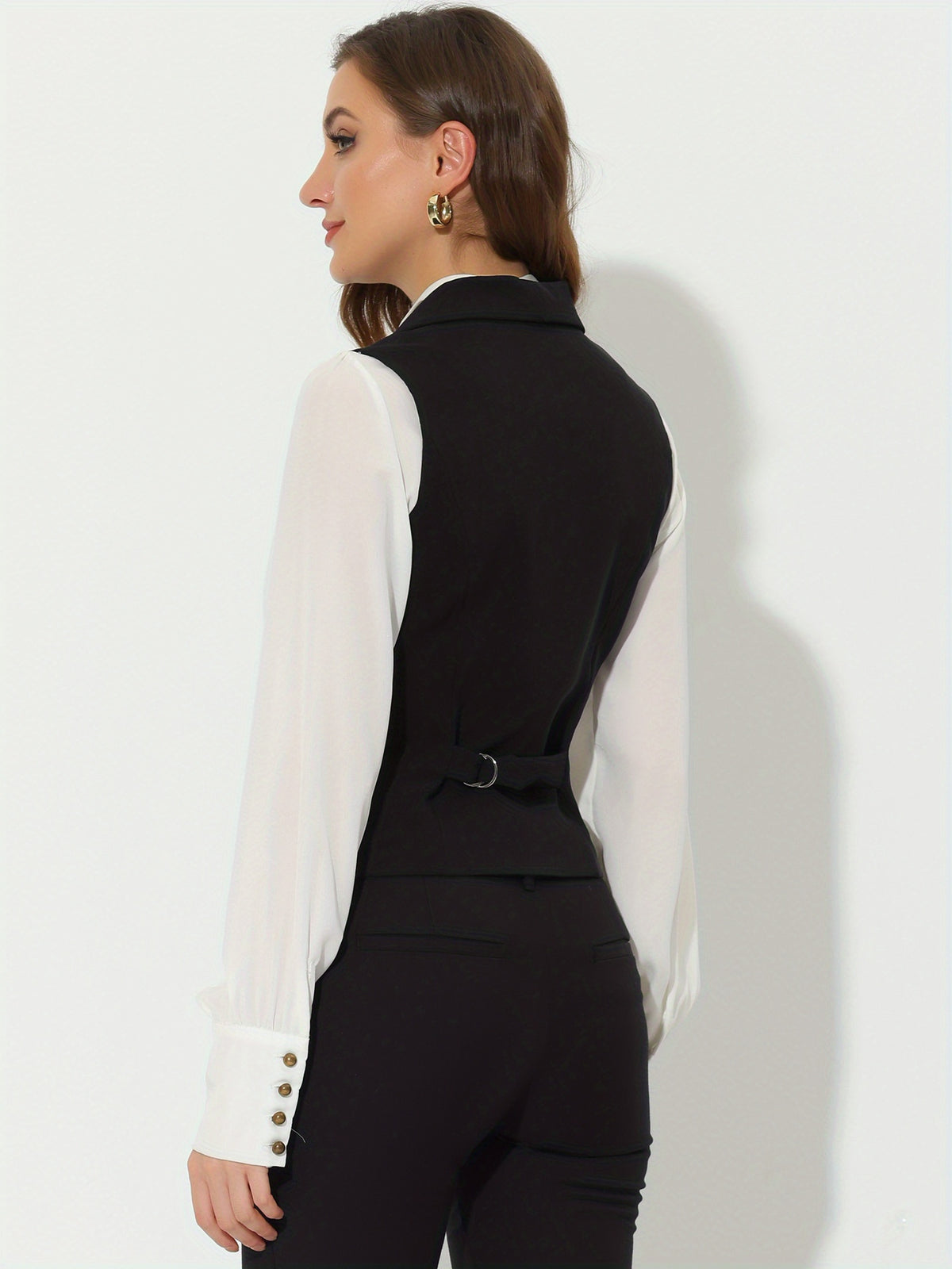 Women's Suit Vest Double Breasted Lapel Dressy Waistcoat Vest