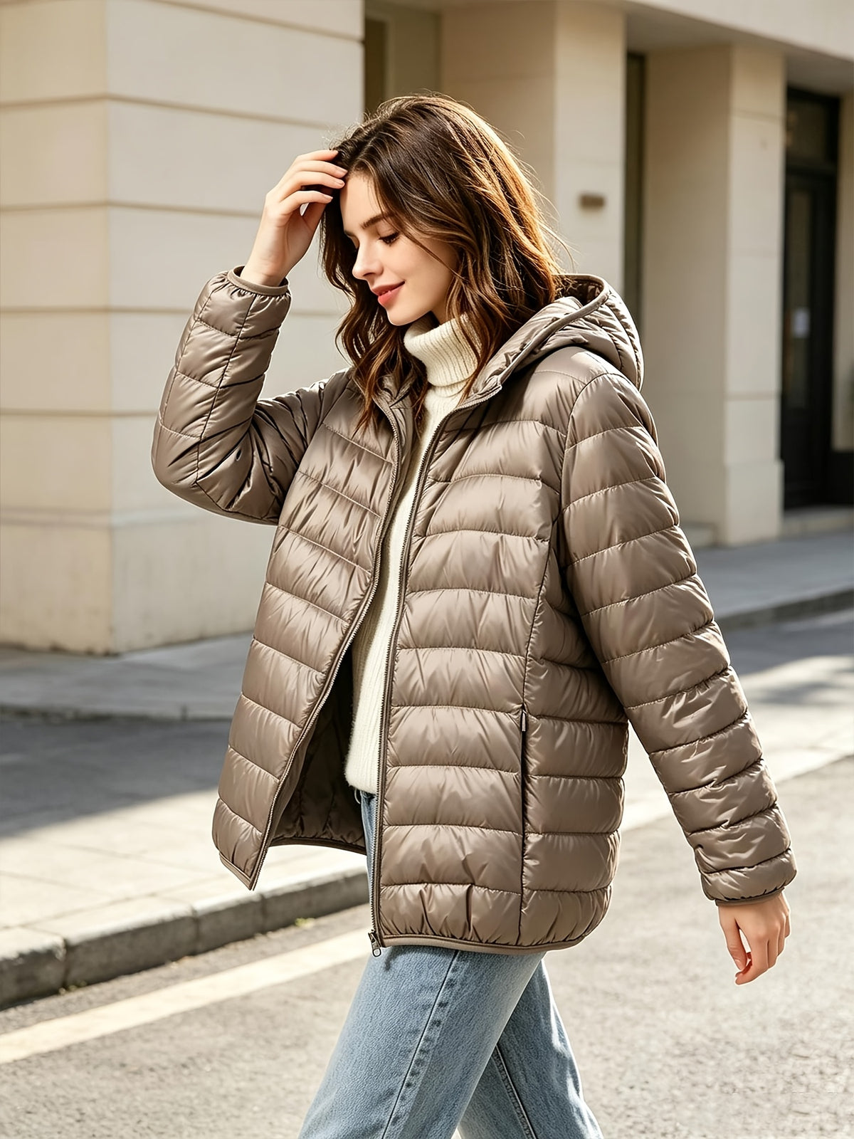 Winter Down Jacket Women'S Short Lightweight Thickened Korean Version Outfit Hot White Duck Down Warm Coat