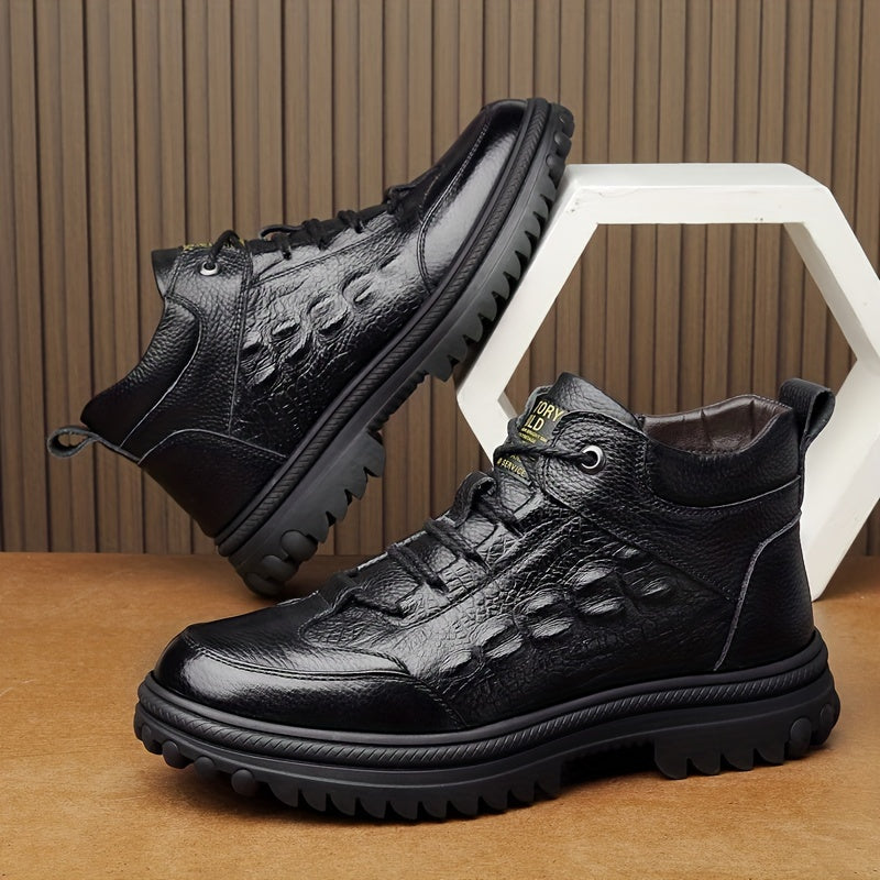 Genuine Leather Premium Fleece-Lined Comfortable Warm Boots Snow Boots
