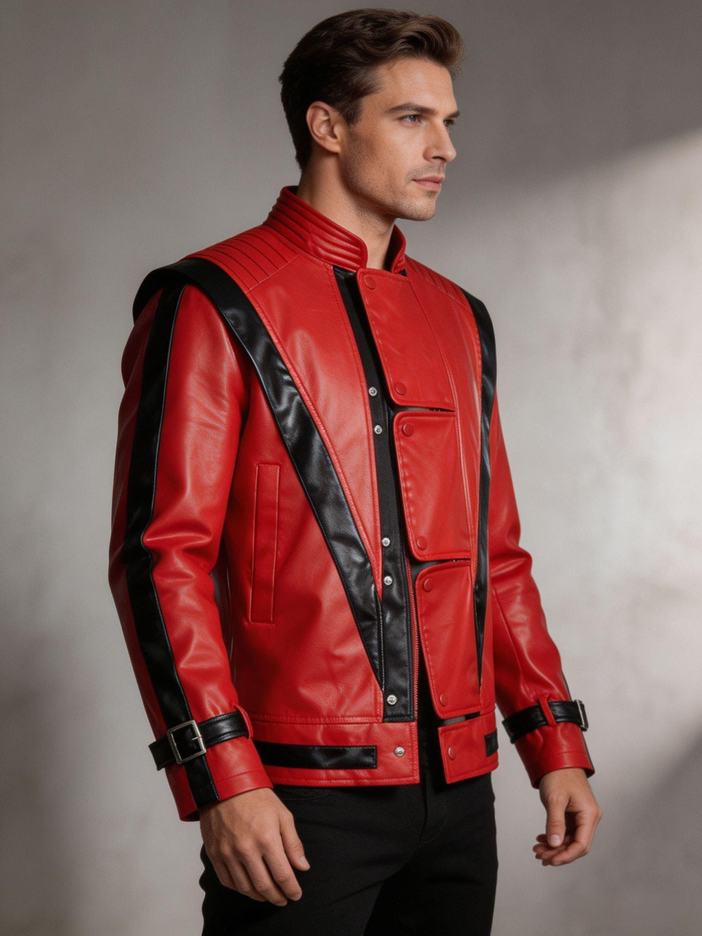 [Shule Shui OBM] Red Jacket Cosplay Costume for Halloween Performance, Cosplay Role-Playing Party Outfit