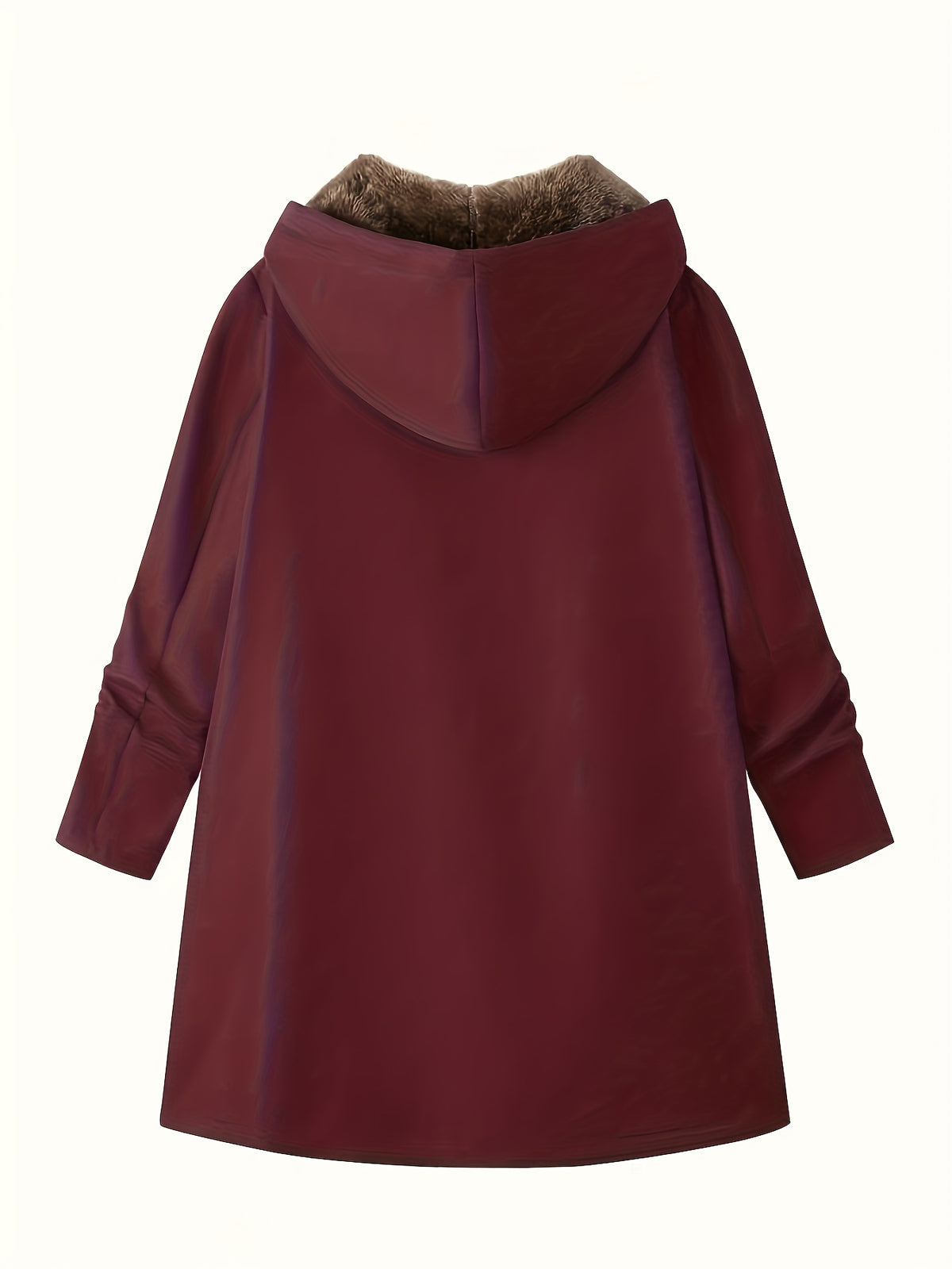 Solid Color Thermal Lined Hooded Jacket for Autumn/Winter Warmth and Casual Wear