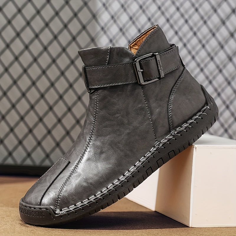 Men's Autumn/Winter High-Top Zippered Handcrafted Fashion Boots