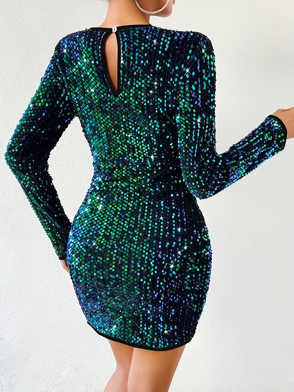 Women's Round Neck Sequin Dress